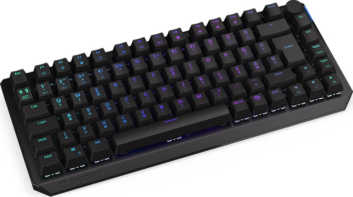 Endorfy Thock 75% Wireless, PBT, LEDs RGB, hot-swap, Black, Kailh Box BLACK, USB/Bluetooth, HU