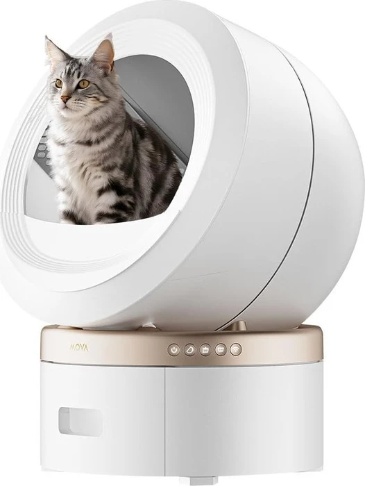 Mova MeowgicPod LR10 Prime Katzentoilette, selbstreinigend, gold/weiß, 12.5kg, 11l