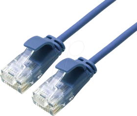 Roline / Secomp DataCenter Slim Patchkabel, Cat6a, U/UTP, RJ-45/RJ-45, 5m, blau
