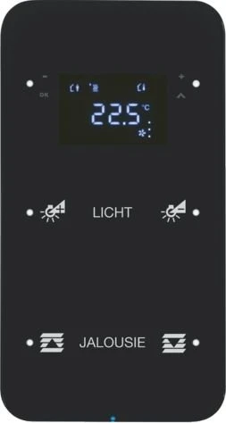 Berker KNX R.1 Touchsensor 2-fach mit Temperaturregler schwarz, konfiguriert