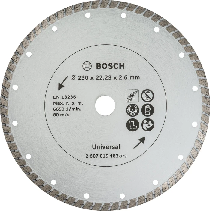 Bosch DIY Turbo Diamanttrennscheibe, 230x2.6x22.23mm, 1 Stück