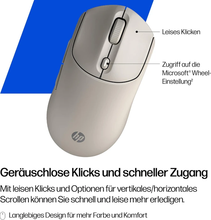 HP 400 Quiet Wireless Mouse, beige, USB/Bluetooth