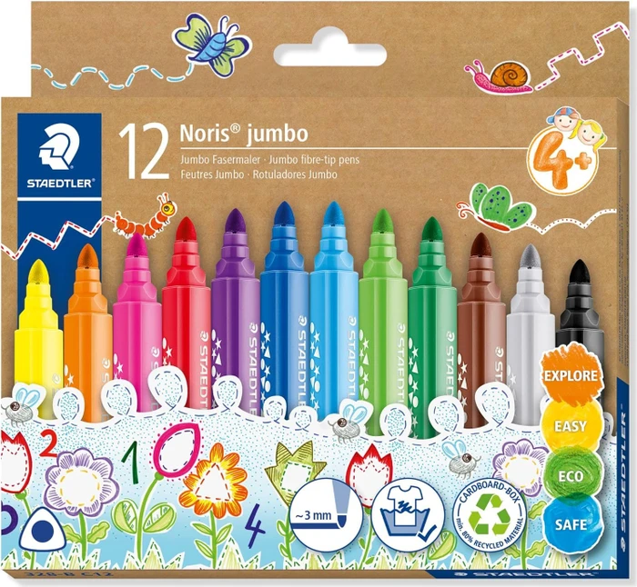 Staedtler Noris 328 Jumbo sortiert, 12er-Set, Kartonetui (328-B C12)