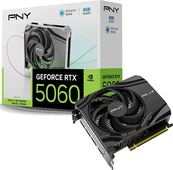 PNY GeForce RTX 5060 Single Fan, 8GB GDDR7, HDMI, 3x DP