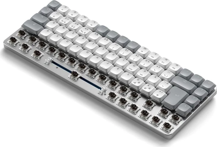 Satechi SM1 Slim Mechanical Backlit BT Keyboard, Light, weiß/grau, low-profile BROWN Switches, USB/Bluetooth, ND