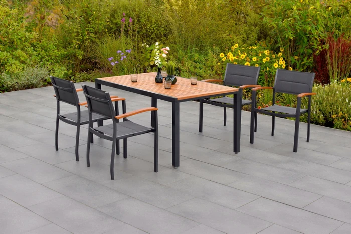 Merxx Paxos Gartenmöbel-Set grau/braun, 5-tlg.