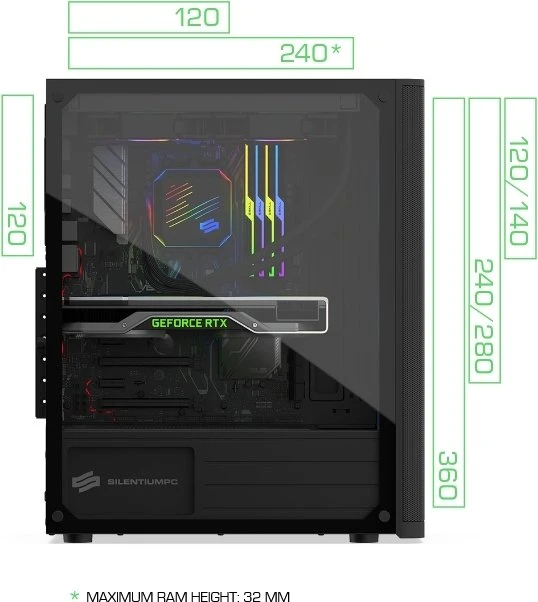 Endorfy SilentiumPC Ventum VT2 Evo TG ARGB, Glasfenster