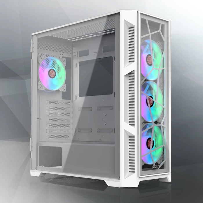 Raijintek Ponos Ultra White TG4, weiß, Glasfenster