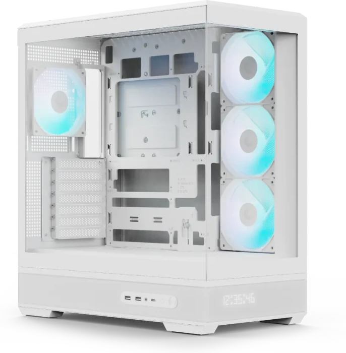 AeroCool P500B Digi White, Glasfenster