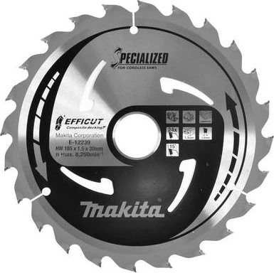 Makita Specialized Efficut Kreissägeblatt 24Z, 185x1x30mm, 1 Stück