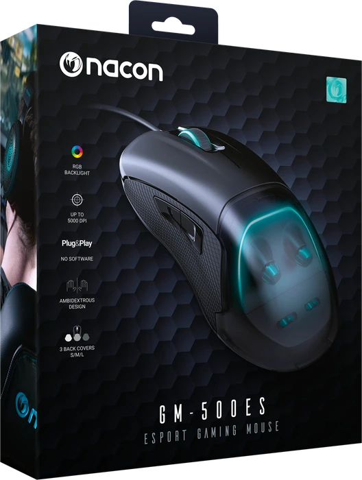 Nacon GM-500ES E-Sports Gaming Mouse schwarz, USB