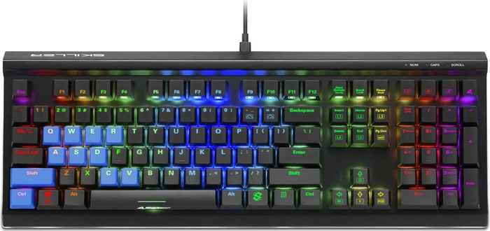Sharkoon Skiller SGK60, LEDs RGB, Kailh Box WHITE, USB, US