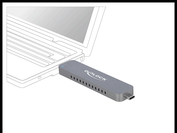 DeLOCK USB 3.2 Gen 2 External Enclosure, USB-C 3.1/USB-A 3.1