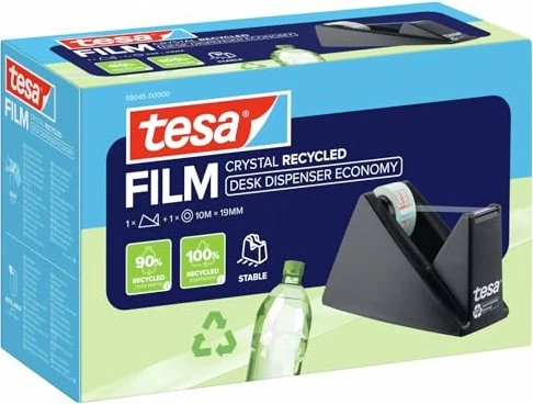 Tesa ECO & CRYSTAL, 1 Rolle 10mX19mm Blister,mit Abroller 59045-00000-00