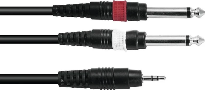 Omnitronic Adapterkabel 3.5mm Klinke/2x Klinke 3.0m