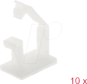 DeLOCK Kabelhalter mit Verschlussclip, selbstklebend, natur, 10 Stück