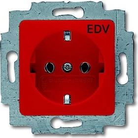Busch-Jaeger Busch-Balance SI SCHUKO Steckdosen-Einsatz mit Aufdruck "EDV", rot
