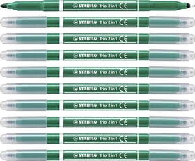STABILO Trio 2 in 1 dunkelgrün, 10er-Pack