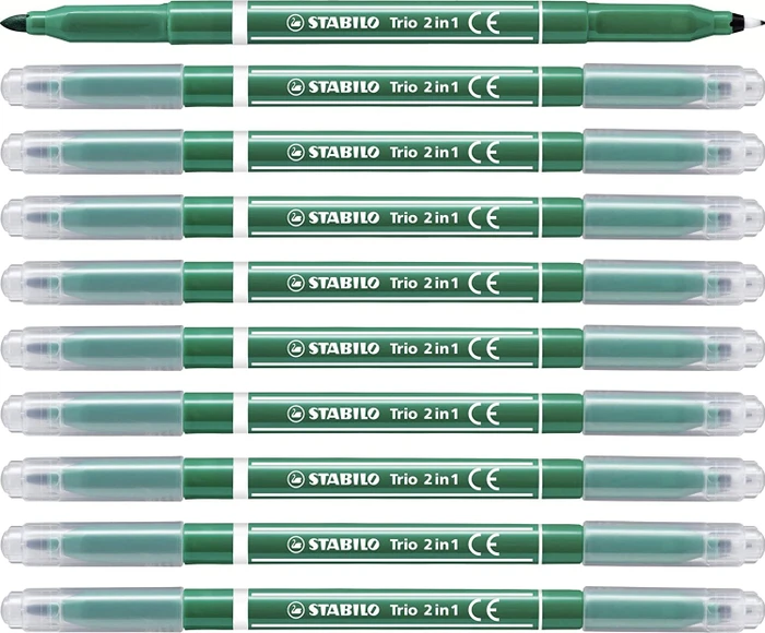 STABILO Trio 2 in 1 dunkelgrün, 10er-Pack