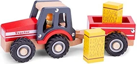 New Classic Toys Traktor mit Anhänger und Heuballen
