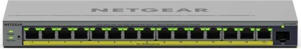 Netgear GS100 Desktop Gigabit Smart Switch, 15x RJ-45, 1x SFP, 231W PoE+