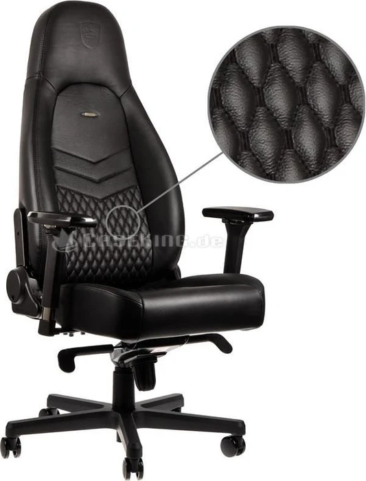 noblechairs Icon Leder Gamingstuhl, schwarz (NBL-ICN-RL-BLA)