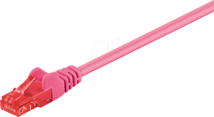 goobay Patchkabel, Cat6, U/UTP, RJ-45/RJ-45, 5m, rosa