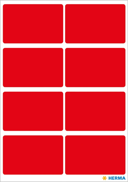 Herma Vielzwecketiketten, 25x40mm, rot, 5 Blatt (40 Etiketten)