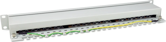 Equip Patchpanel Cat6a, geschirmt, 19", 24-Port, 1HE, 19", 1HE, grau