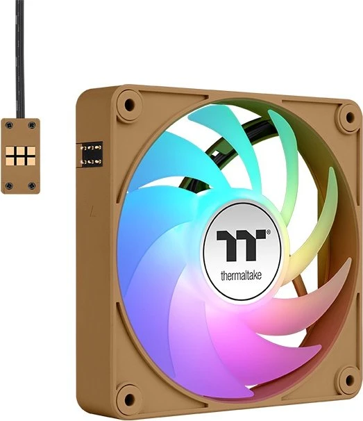 Thermaltake CT140 EX ARGB Sync Gravel Sand, braun/weiß, 140mm, 3er-Pack