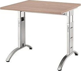 Hammerbacher Ergonomic Plus F-Serie FS08/N Schreibtisch 80x80cm Nussbaum/silber
