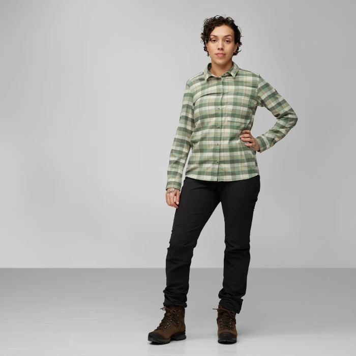 Fjällräven Singi Fjäll Hemd langarm patina green/chalk white (Damen)