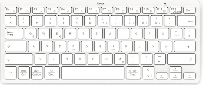 Hama Travel 400 Mini-Tastatur, grau/weiß, Bluetooth, DE