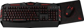Konix Drakkar Raider Pack Gaming-Tastatur-Set, beleuchtete Tastatur, beleuchtete Maus und Mauspad, USB, DE