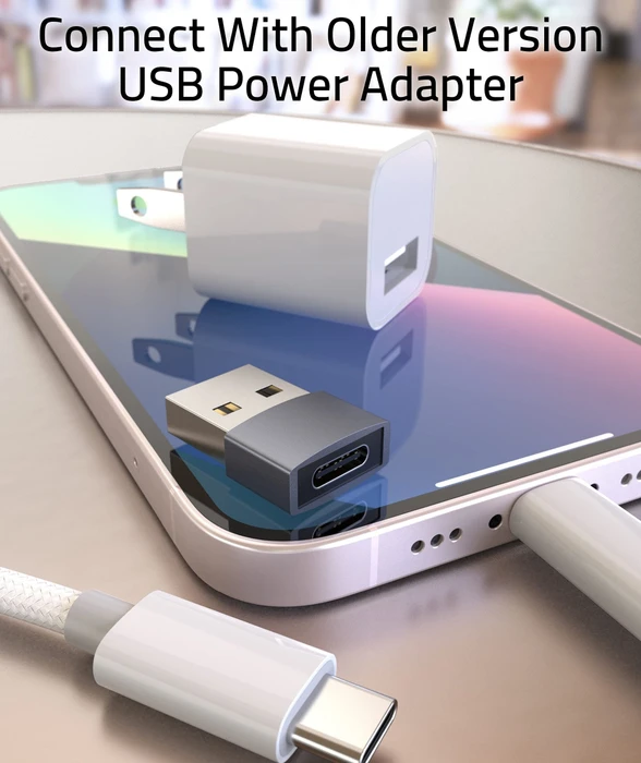 Syntech USB-Adapter, USB 2.0, 480Mb/s, USB-C 2.0 [Buchse] auf USB-A 2.0 [Stecker], Space Gray, 3er-Pack