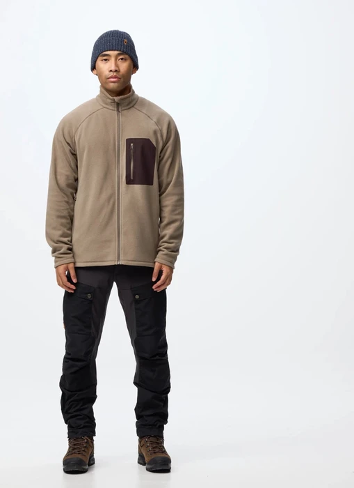 Fjällräven Kaipak Fleece Funktionsjacke suede brown/black oak (Herren)