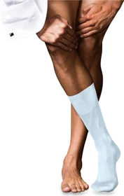 Falke No. 9 Pure Fil d'Écosse Socken light blue (Herren)
