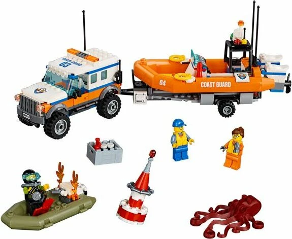 LEGO City Küstenwache - Geländewagen mit Rettungsboot