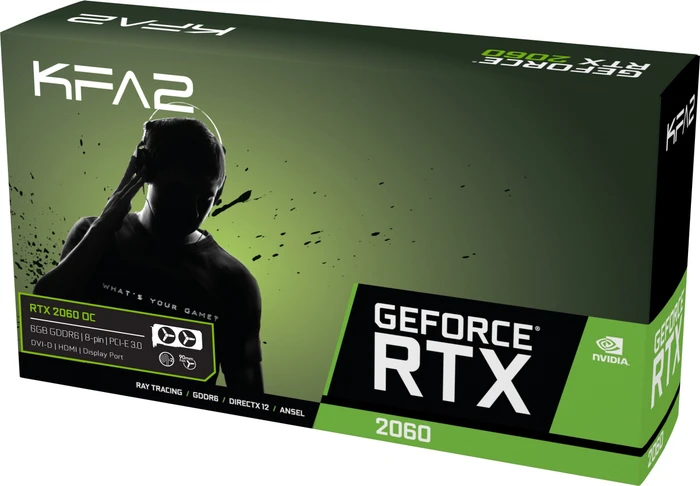 KFA2 GeForce RTX 2060 (1-Click OC), 6GB GDDR6, DVI, HDMI, DP