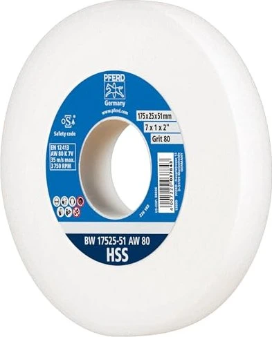 Pferd BW 17525-51 AW 80 HSS Schleifscheibe K80, 175x25x51mm, 1 Stück