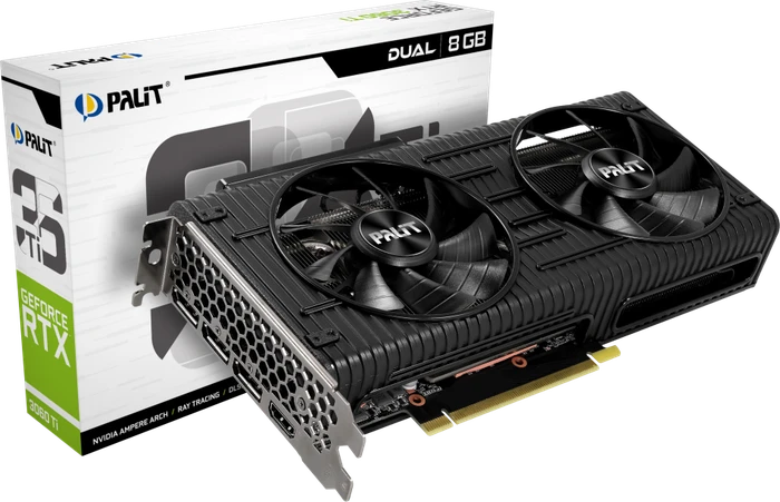 Palit GeForce RTX 3060 Ti Dual V1 (LHR), 8GB GDDR6, HDMI, 3x DP
