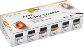 Kreul Glamour Living Acrylfarbe Metallic, 6 Farben, 20ml, 6er-Set