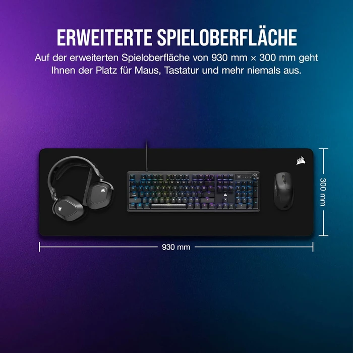 Corsair MM500 v2 Hybrid-Stoff Gaming-Mauspad, extended, schwarz