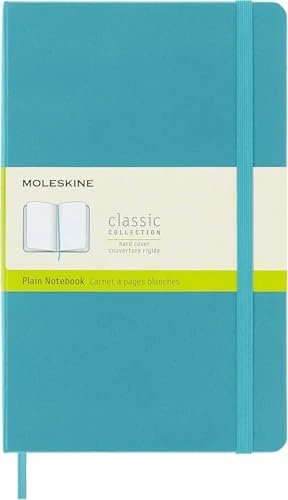 Moleskine Klassik Notizbuch, 130x210mm, glatt, fester Einband Large, riffblau, 240 Blatt