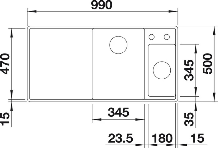Blanco Axia III 6 S-F InFino Becken rechts mit Ablauffernbedienung anthrazit inkl. Glasschneidebrett