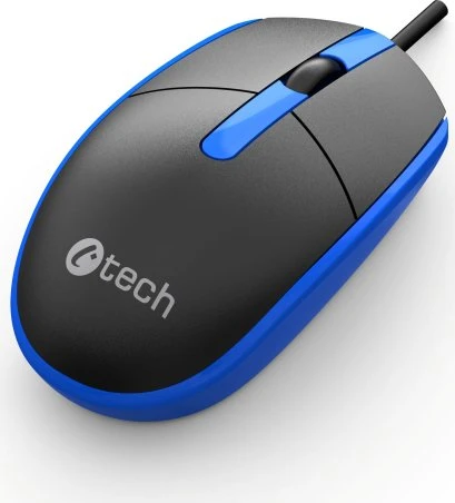 C-Tech WM-10B Wired Mouse schwarz/blau, USB