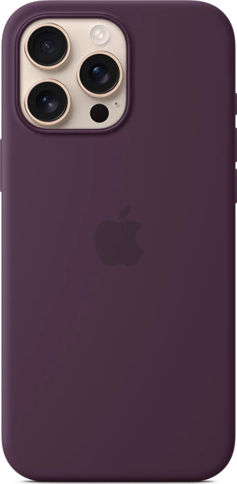 Apple Silikon Case mit MagSafe für iPhone 16 Pro Max Pflaume