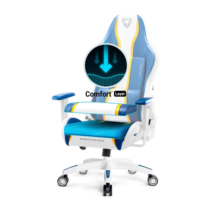 Diablo Chairs X-One 2.0 Kido Kinder-Gamingstuhl, Aqua Blue, blau/weiß