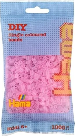 Hama midi Beutel mit Perlen 1000 Stück transparent pink