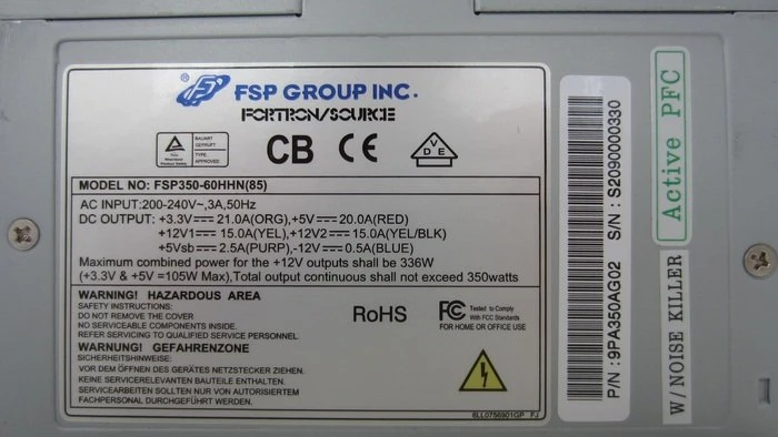 FSP FSP350-60HHN(85) 350W, ATX 2.3